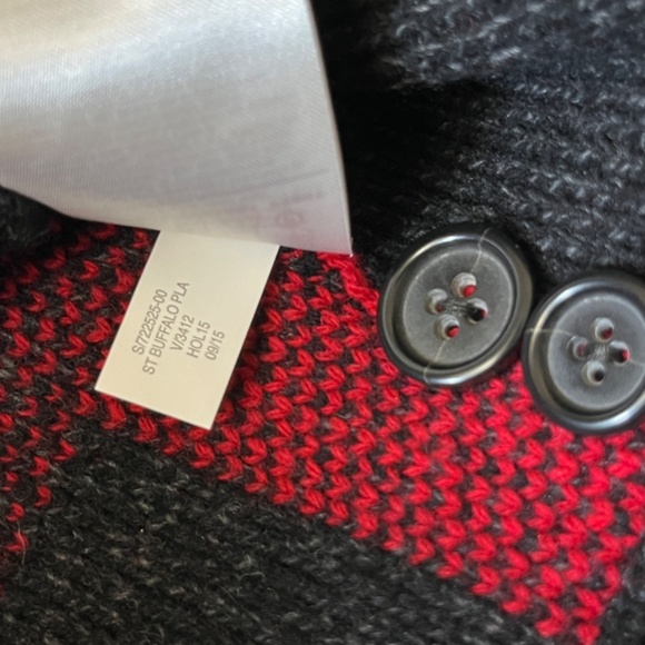 Banana Republic Filpucci Wool Plaid Cardigan Sweater - Men's Size S - Red Black - Picture 5 of 9